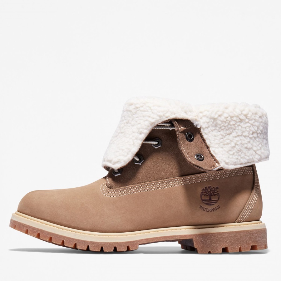 Light Brown Nubuck Women's Authentics Waterproof Roll-Top Boots Timberland Ireland