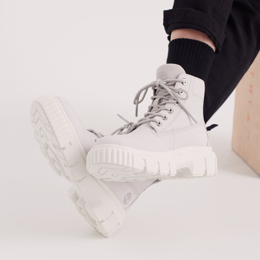 Light Grey Nubuck/Violet Women's Greyfield Leather Boots Timberland Ireland