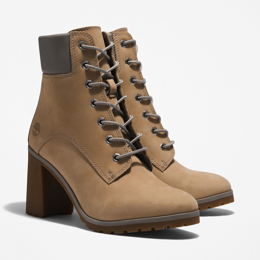 Light Taupe Nubuck Timberland Ireland Women's Allington Lace-Up 6-Inch Boots