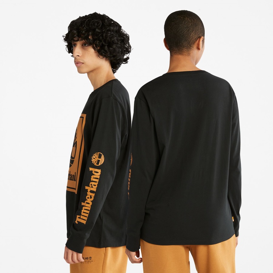 Long-Sleeve Logo T-Shirt Black/Wheat Timberland Ireland