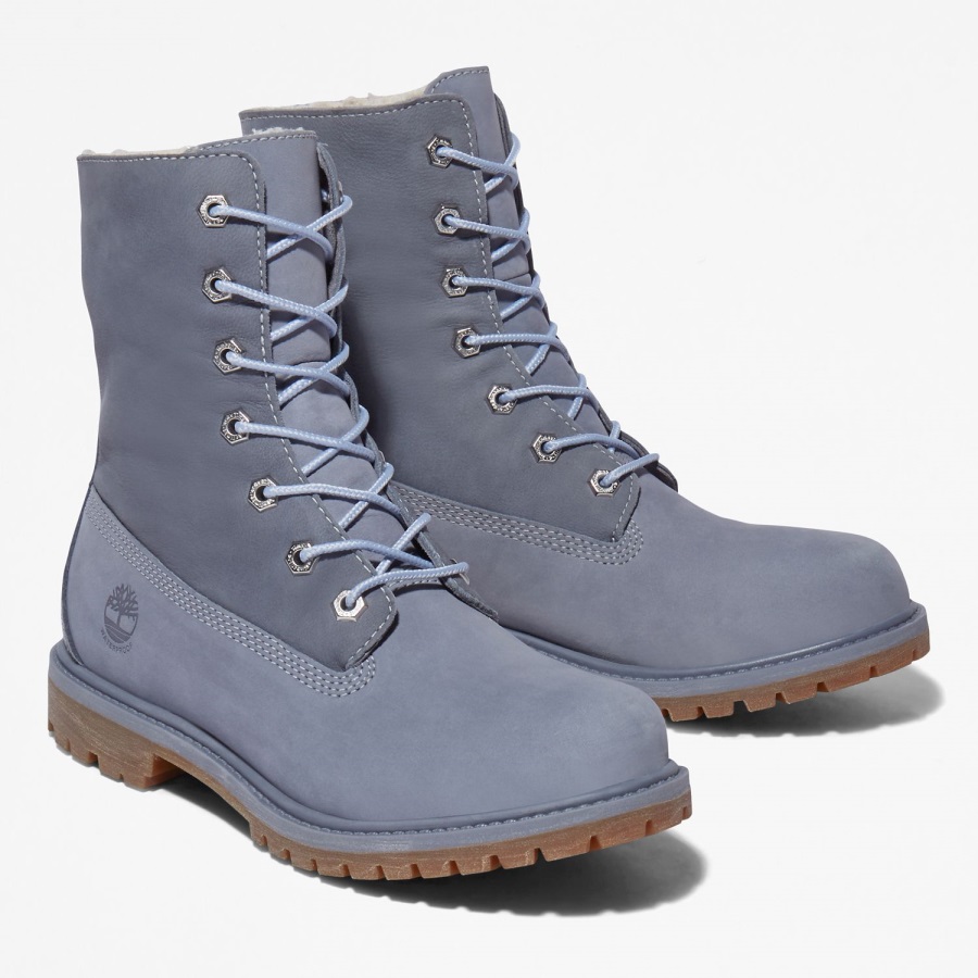 Medium Blue Nubuck Timberland Ireland Women's Authentics Waterproof Roll-Top Boots