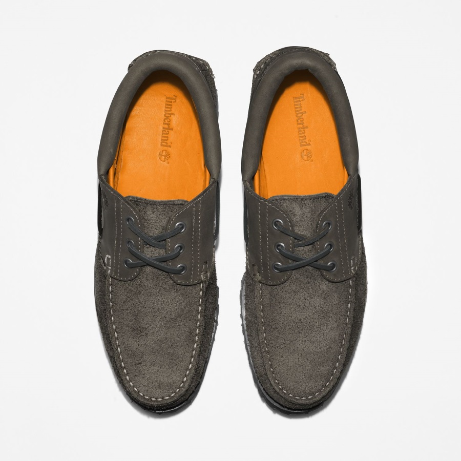 Medium Grey Full-Grain Men's 3-Eye Lug Handsewn Boat Shoe Timberland Ireland