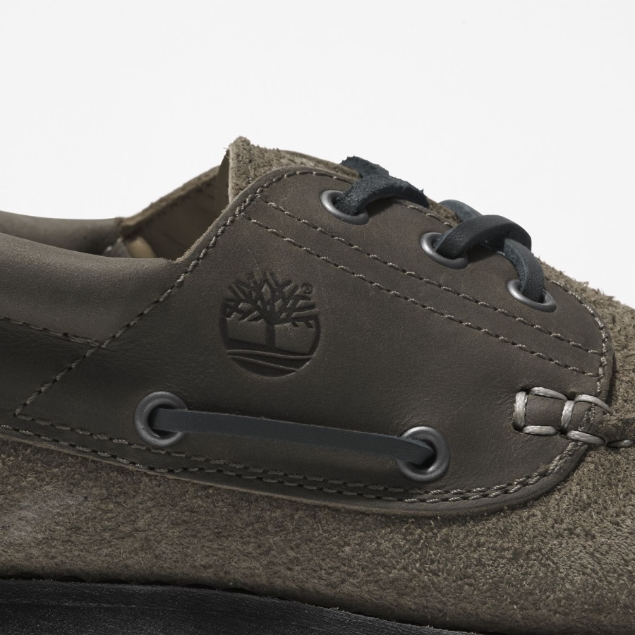 Medium Grey Full-Grain Men's 3-Eye Lug Handsewn Boat Shoe Timberland Ireland