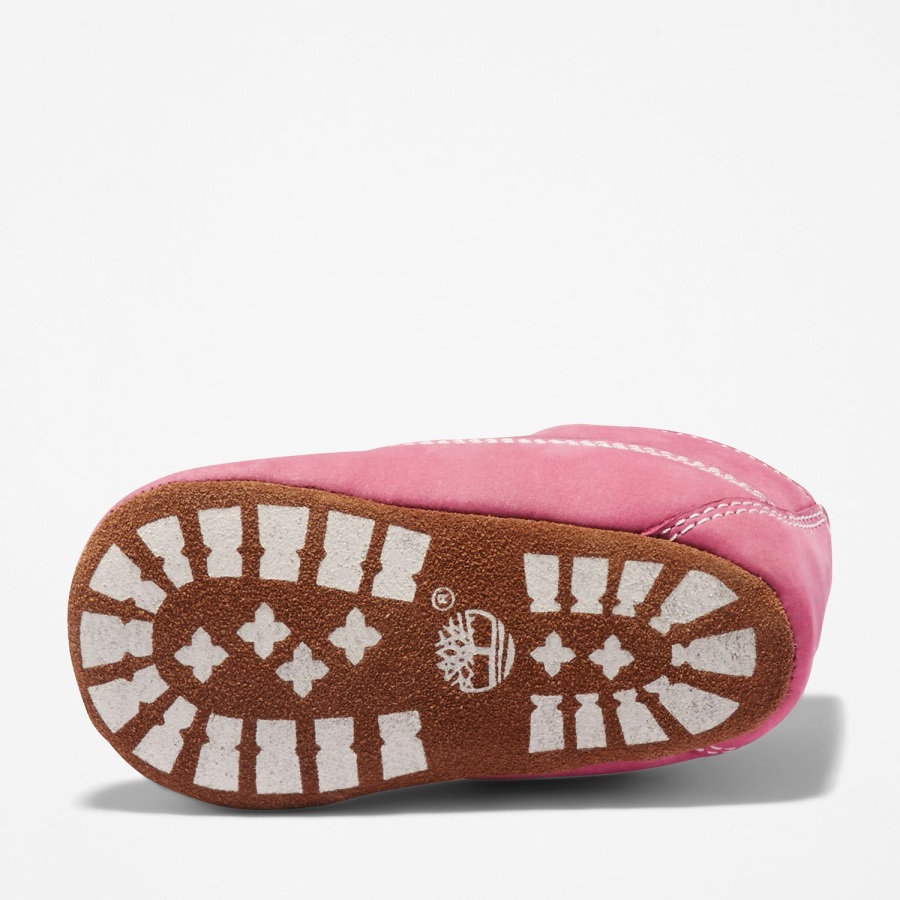Medium Pink Nubuck Timberland Ireland Infant Crib Bootie With Hat Set