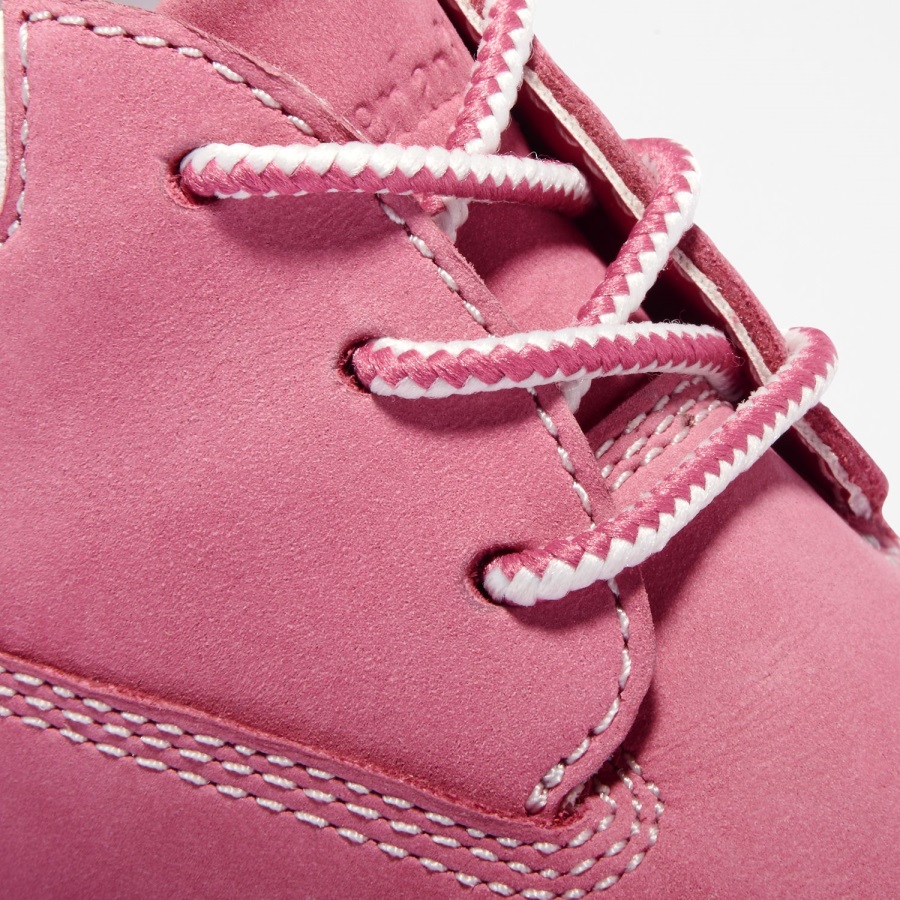 Medium Pink Nubuck Timberland Ireland Infant Crib Bootie With Hat Set