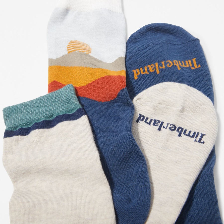 Men's 2-Pack Landscape-Pattern Crew Socks Timberland Ireland Dark Denim