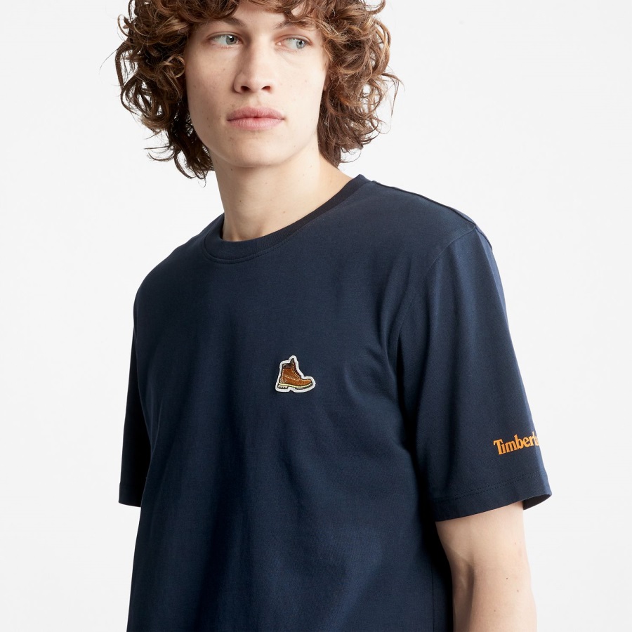 Men's Boot-Logo T-Shirt Timberland Ireland Dark Navy