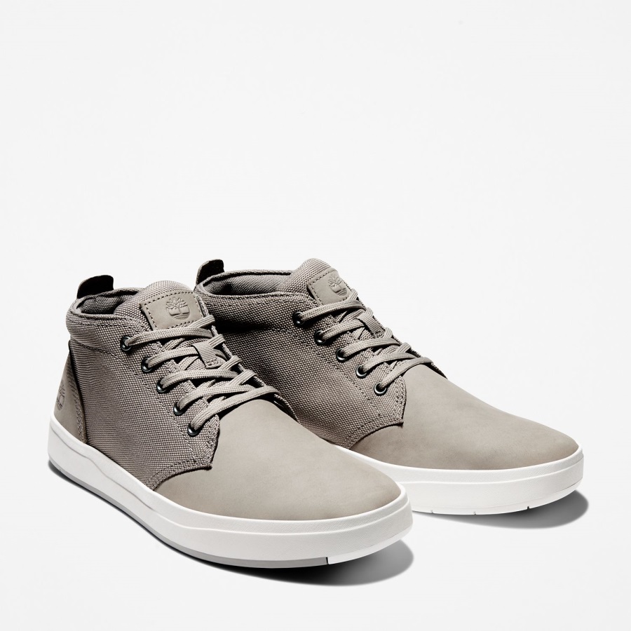 Men's Davis Square Chukka Shoes Timberland Ireland Medium Grey Nubuck