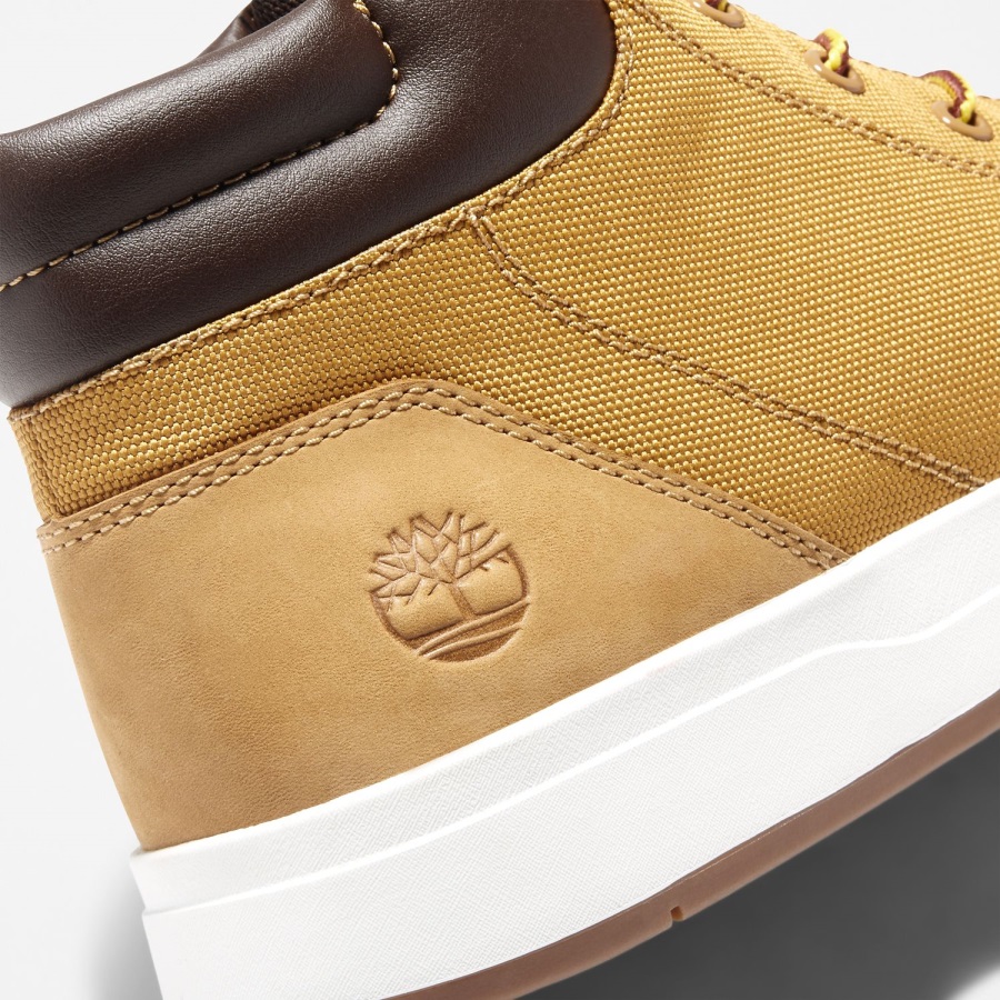 Men's Davis Square Leather/Fabric Chukka Boots Wheat Nubuck Timberland Ireland