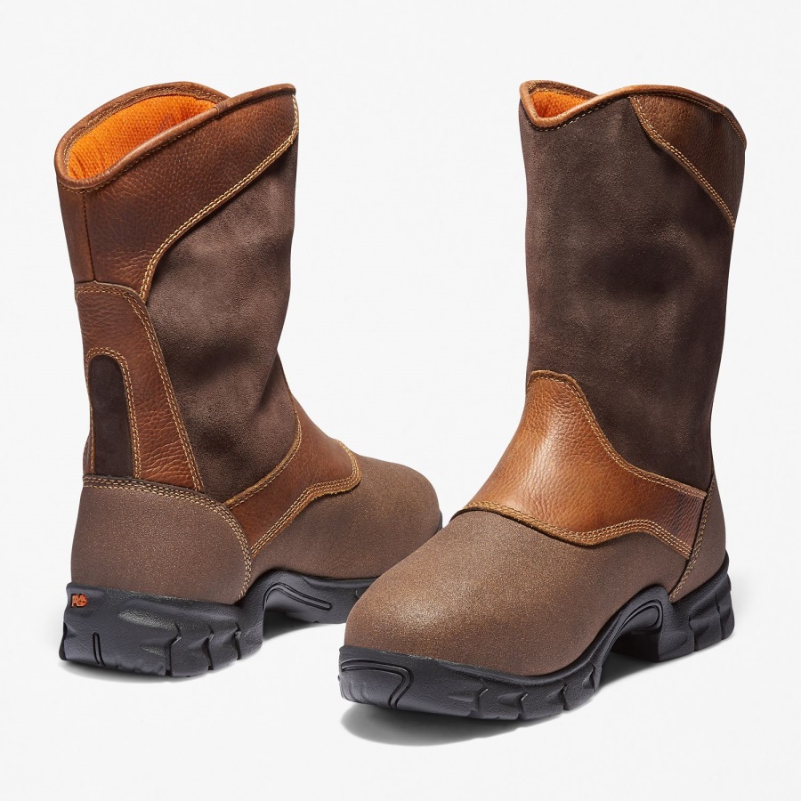 Men's Excave Met Guard Steel Toe Waterproof Work Boot Timberland Ireland Brown Tumbled Leather/Suede