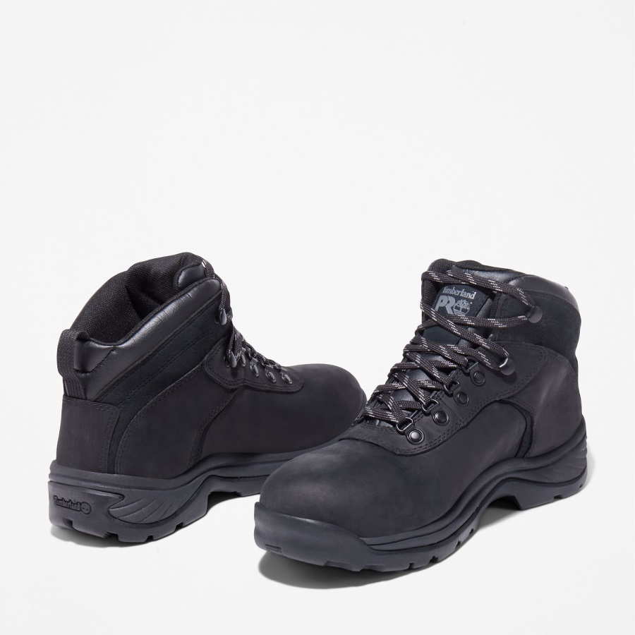 Men's Flume Work Steel Toe Waterproof Work Boot Black Nubuck Leather Timberland Ireland