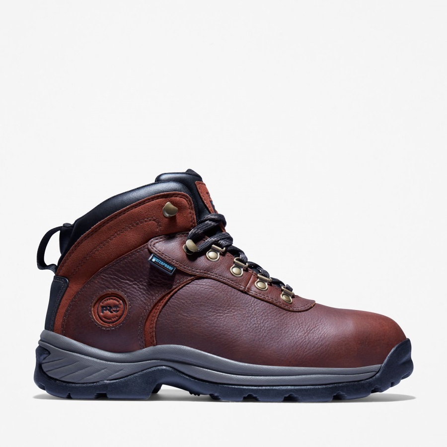 Men's Flume Work Steel Toe Waterproof Work Boot Timberland Ireland Brown Nubuck Leather