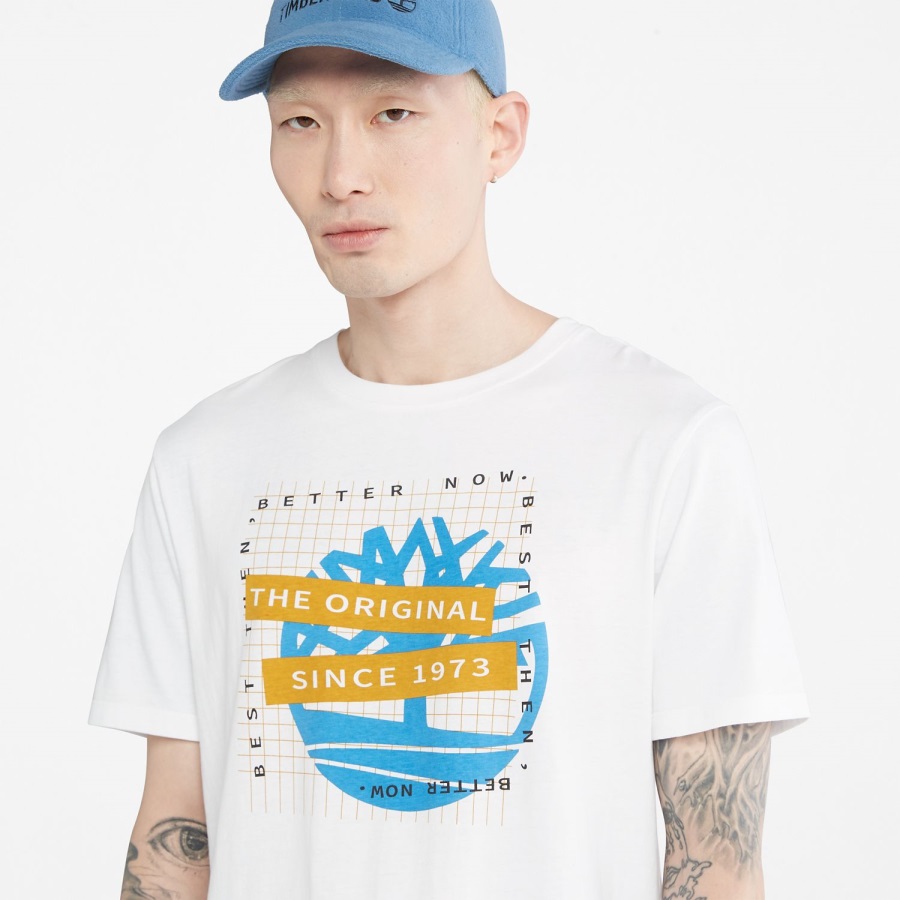 Men's Front-Graphic T-Shirt White Timberland Ireland