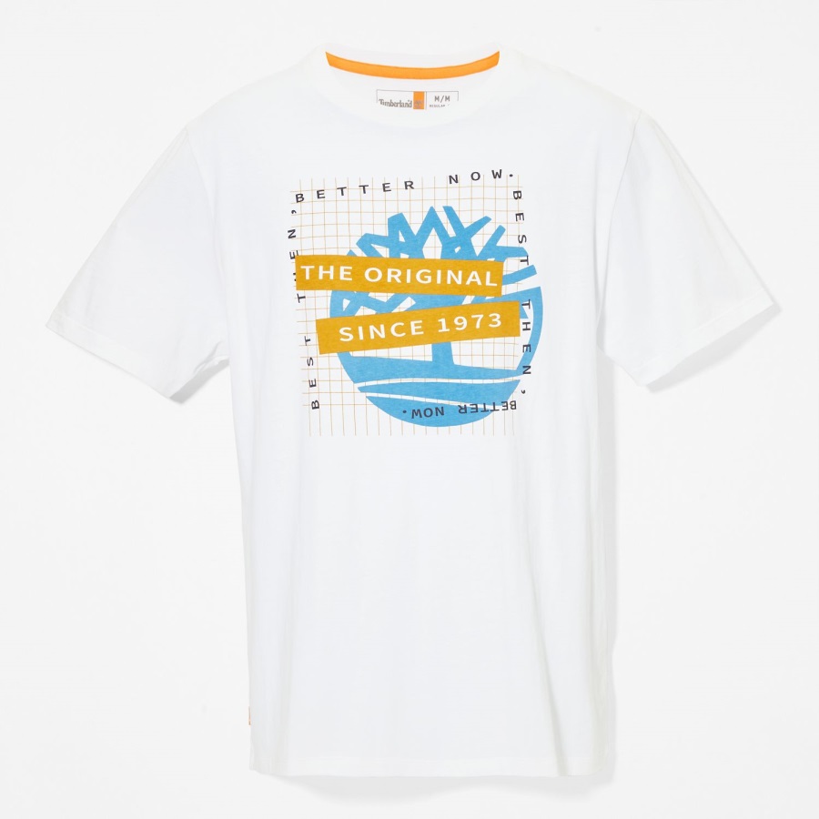 Men's Front-Graphic T-Shirt White Timberland Ireland