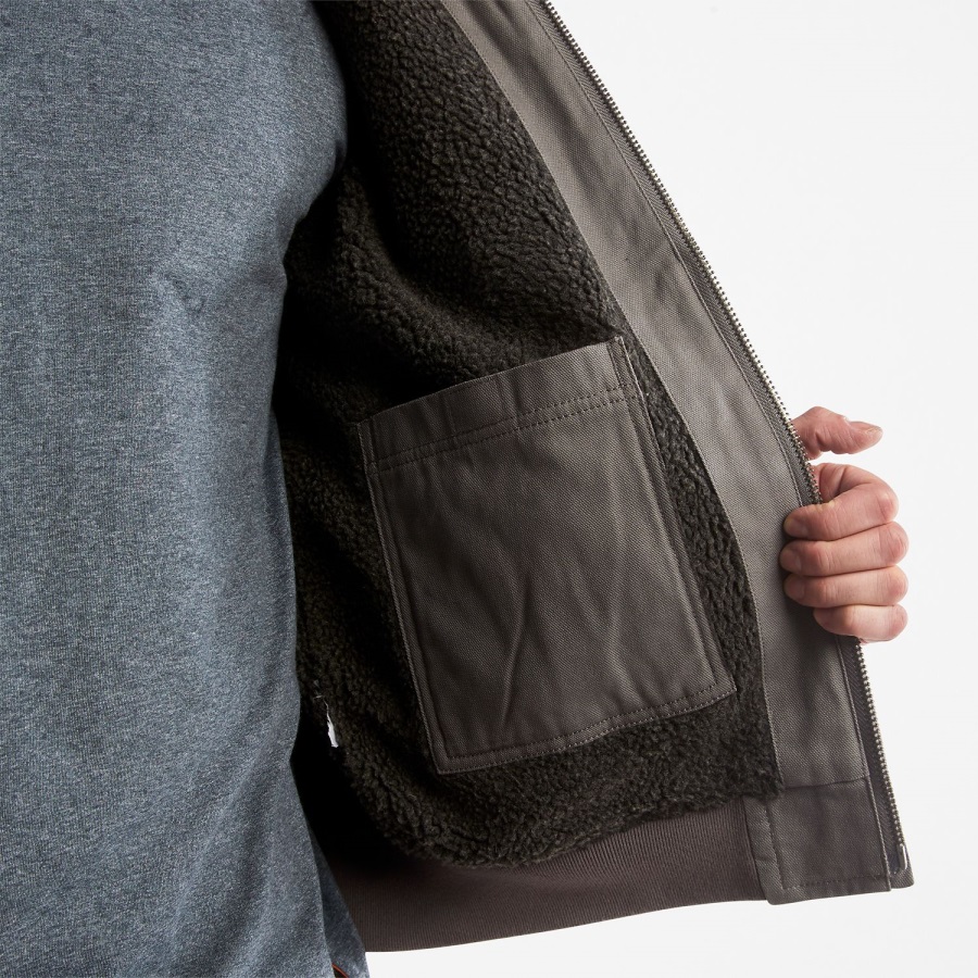 Men's Gritman Lined Hooded Canvas Jacket Pewter Timberland Ireland