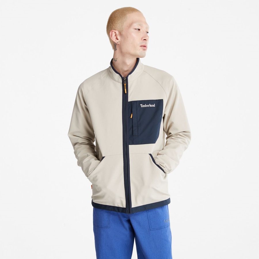 Men's Highland Green Circle Zip-Front Fleece Taupe Timberland Ireland