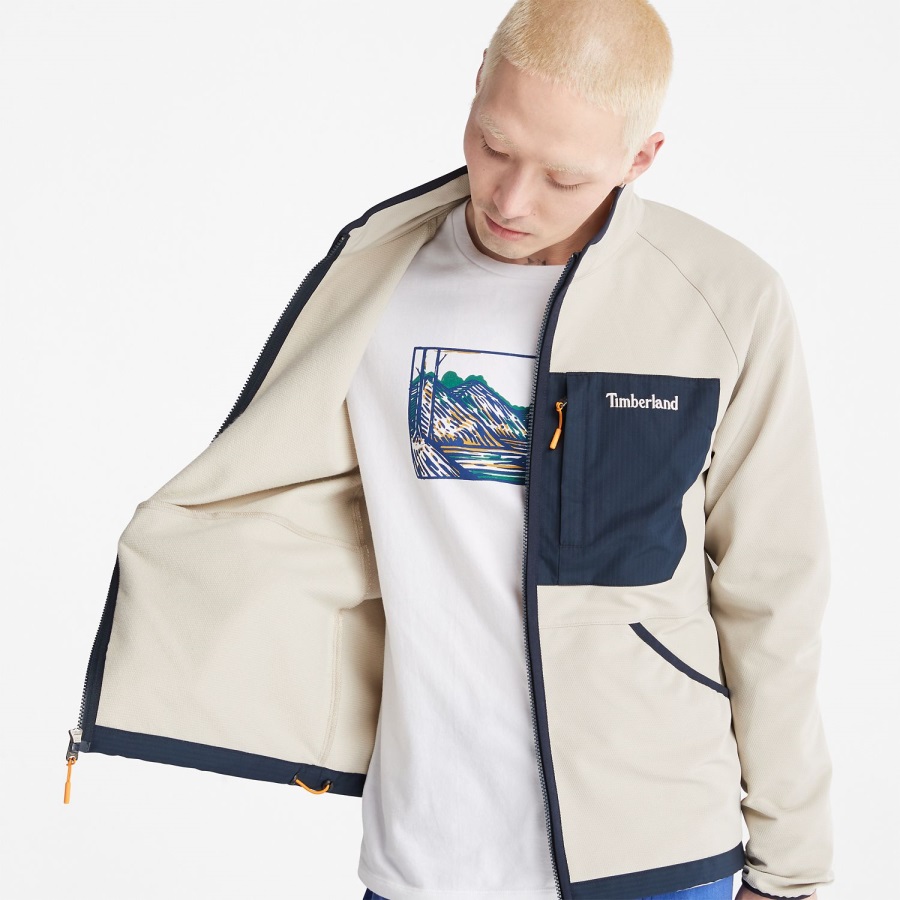 Men's Highland Green Circle Zip-Front Fleece Taupe Timberland Ireland