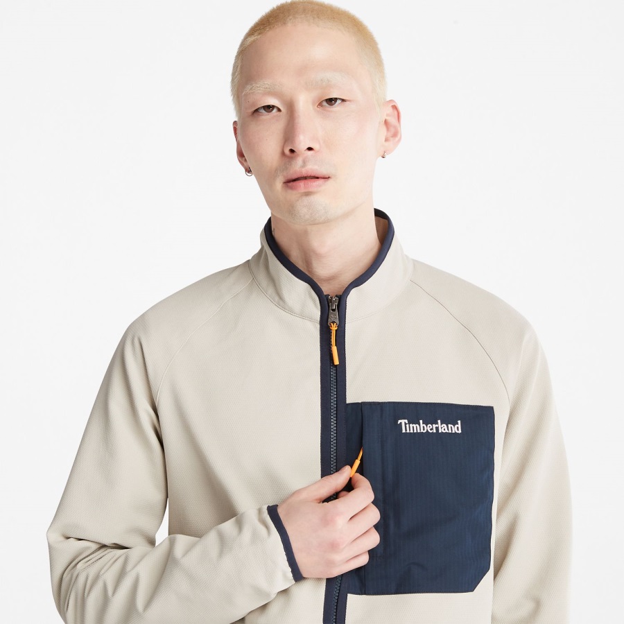 Men's Highland Green Circle Zip-Front Fleece Taupe Timberland Ireland