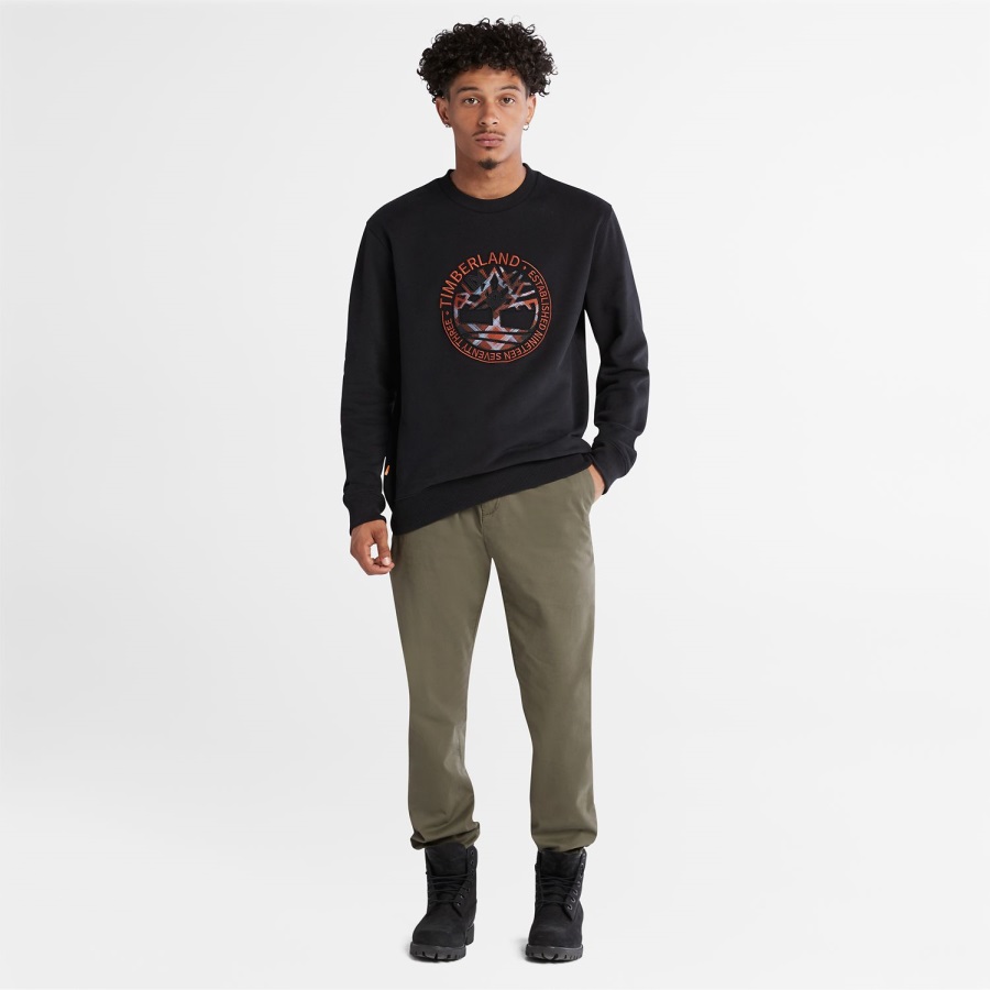 Men's Little Cold River Boucle Crewneck Sweatshirt Timberland Ireland Black