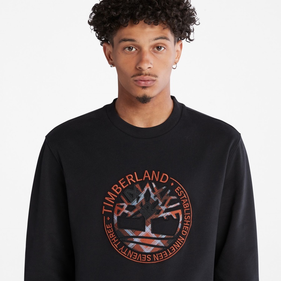 Men's Little Cold River Boucle Crewneck Sweatshirt Timberland Ireland Black