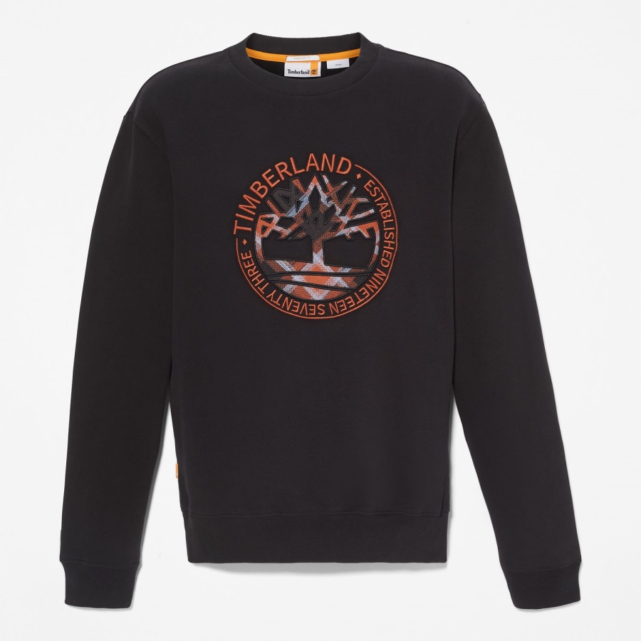 Men's Little Cold River Boucle Crewneck Sweatshirt Timberland Ireland Black