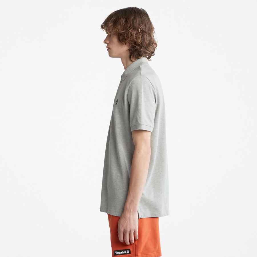 Men's Millers River Pique Polo Shirt Grey Heather Timberland Ireland