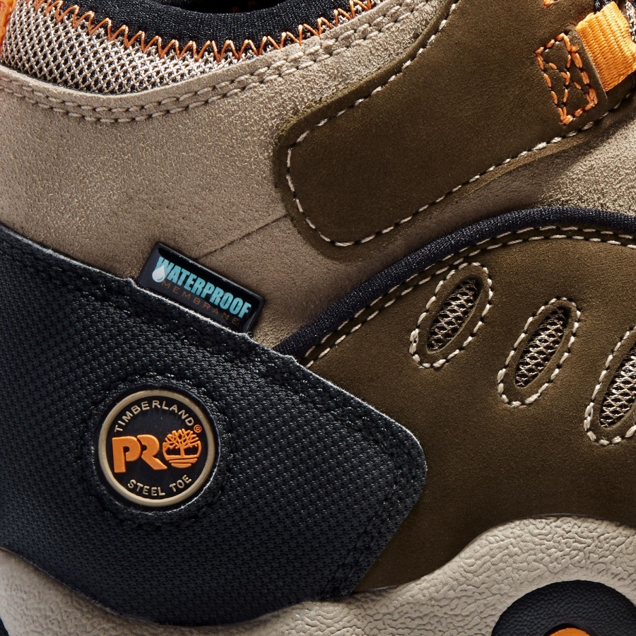 Men's Mudslinger Steel Toe Waterproof Work Boot Brown Nubuck Timberland Ireland