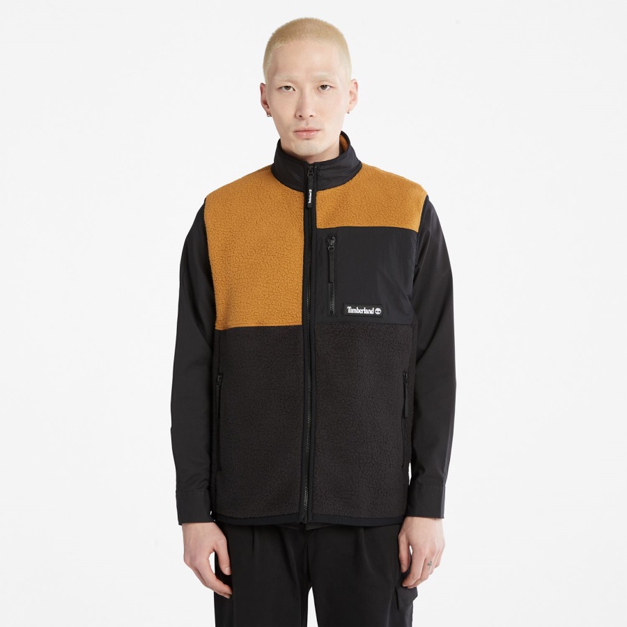 Men's Outdoor Archive High-Pile Fleece Vest Timberland Ireland Wheat/Black