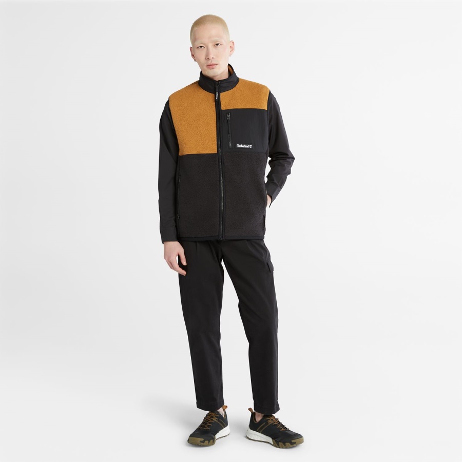 Men's Outdoor Archive High-Pile Fleece Vest Timberland Ireland Wheat/Black