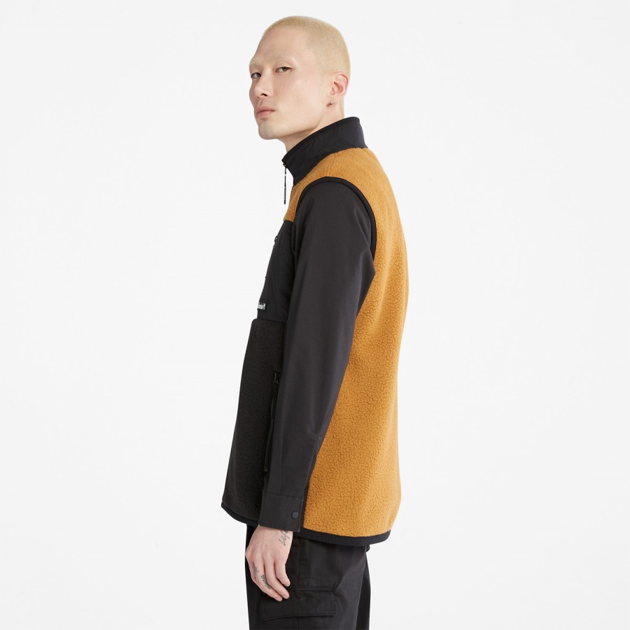 Men's Outdoor Archive High-Pile Fleece Vest Timberland Ireland Wheat/Black