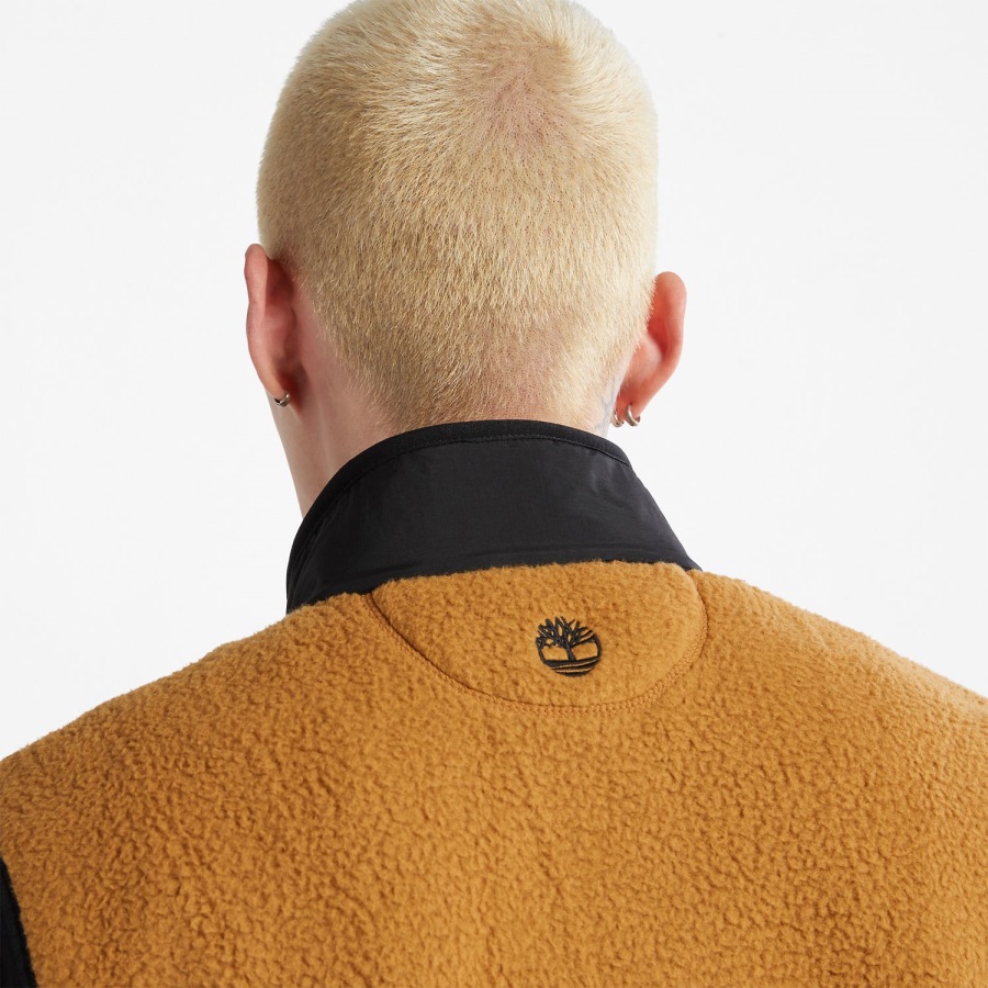 Men's Outdoor Archive High-Pile Fleece Vest Timberland Ireland Wheat/Black