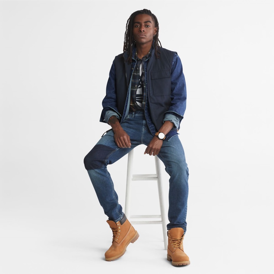 Men's Outdoor Heritage Denim Ek+ Overshirt Timberland Ireland Mid Indigo