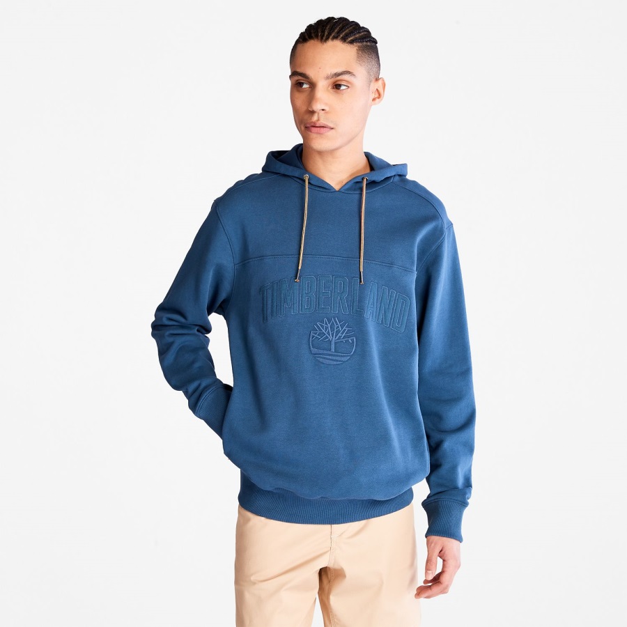 Men's Outdoor Heritage Ek+ Recycled-Cotton Graphic Hoodie Timberland Ireland Dark Denim