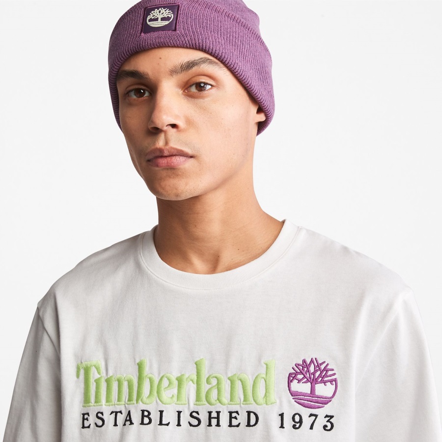 Men's Outdoor Heritage Linear-Logo Tee White/Butterfly Timberland Ireland