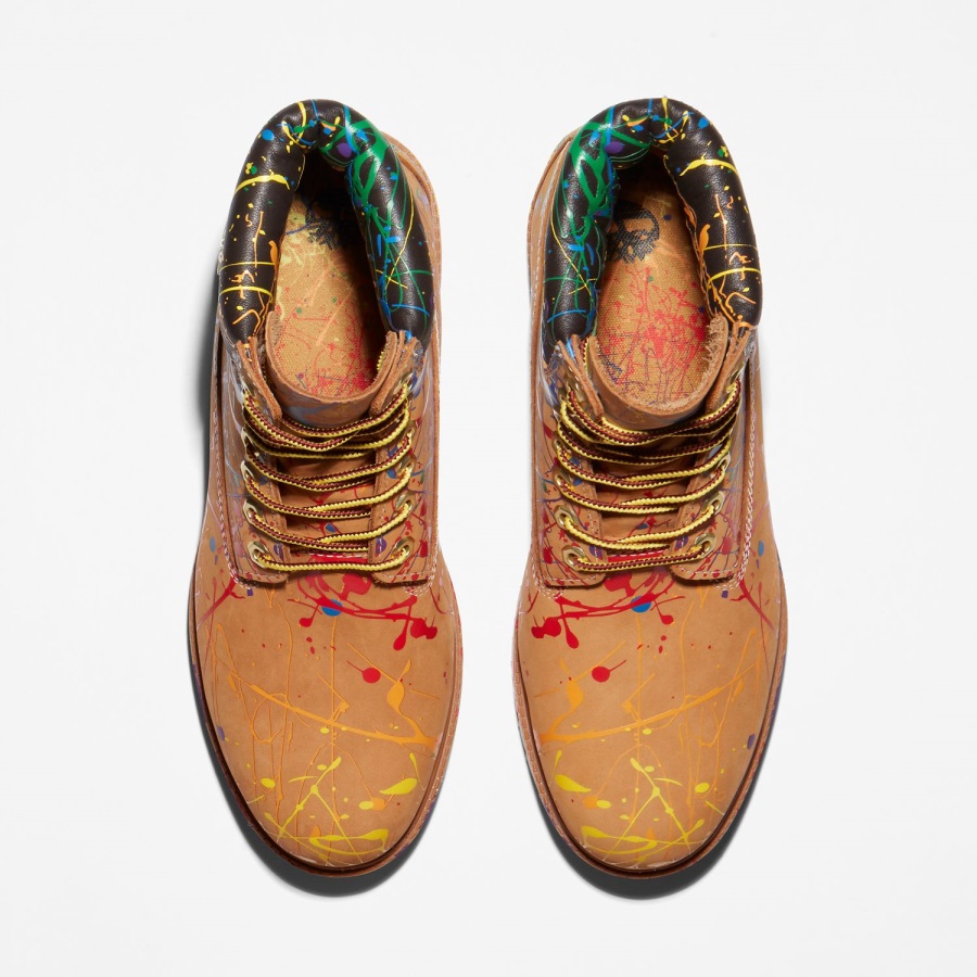 Men's Paint Splash 6-Inch Waterproof Boots Timberland Ireland Wheat Nubuck