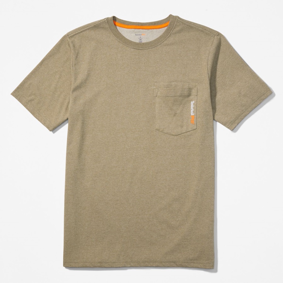 Men's Pro Base Plate Blended Short-Sleeve T-Shirt Olive Heather Timberland Ireland