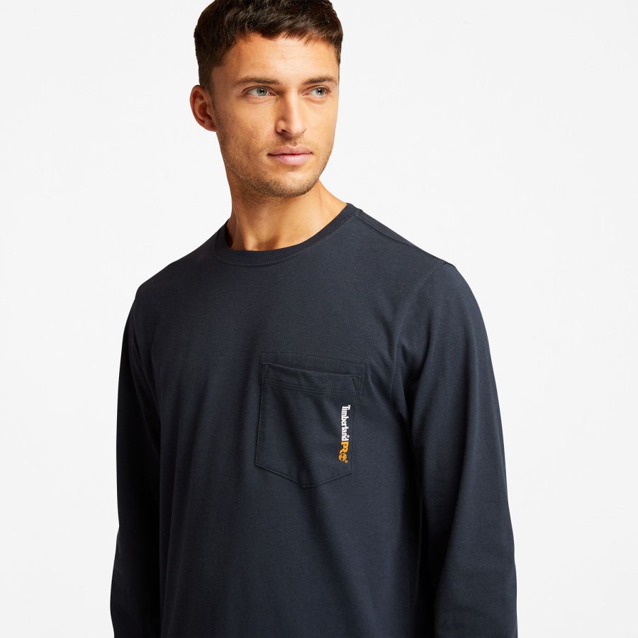 Men's Pro Base Plate Long-Sleeve T-Shirt Dark Navy Timberland Ireland
