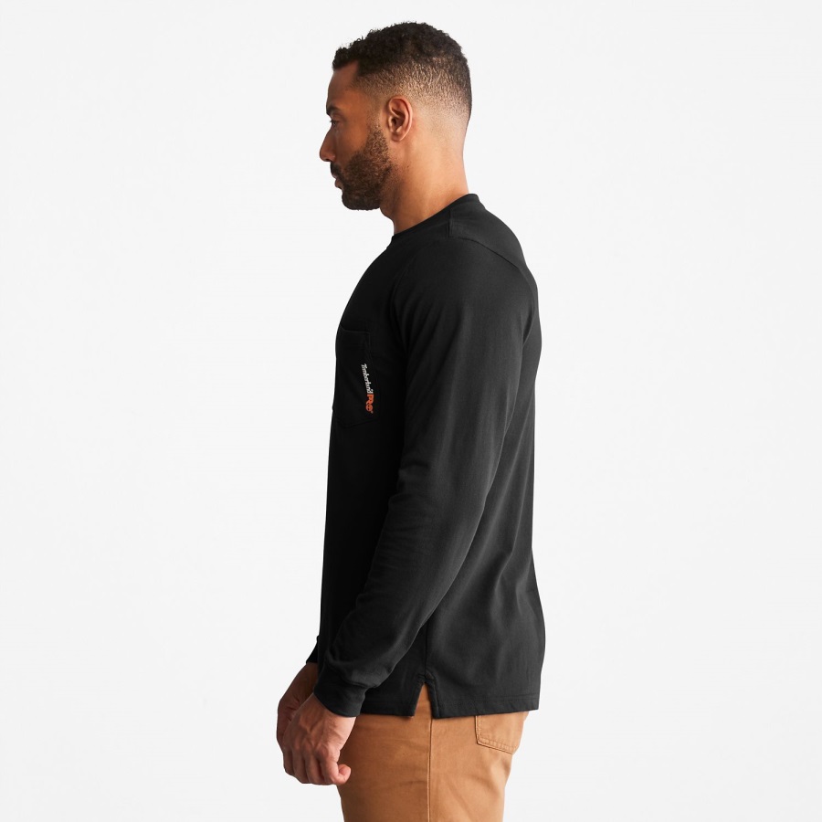 Men's Pro Base Plate Long-Sleeve T-Shirt Jet Black Timberland Ireland