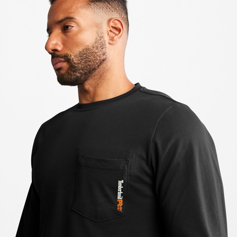 Men's Pro Base Plate Long-Sleeve T-Shirt Jet Black Timberland Ireland