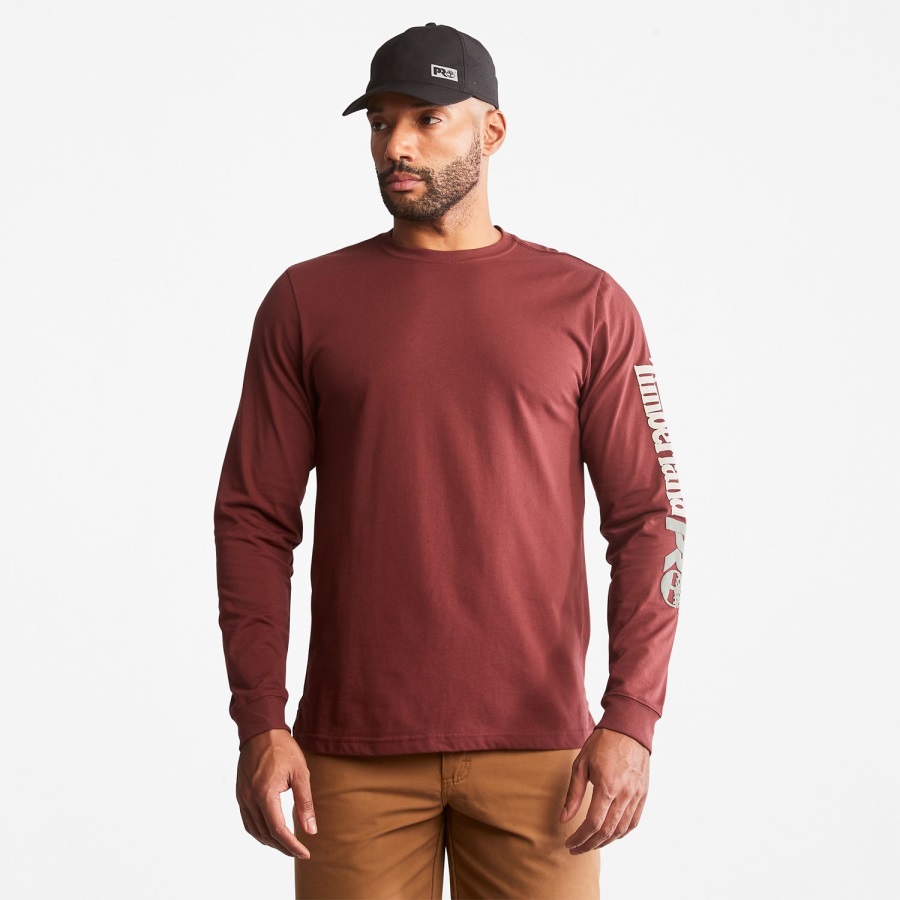 Men's Pro Base Plate Long-Sleeve Wicking T-Shirt Timberland Ireland Maroon