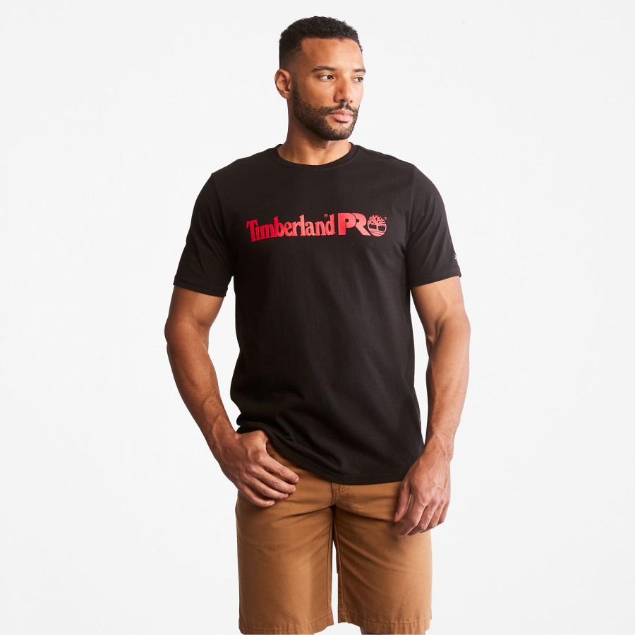 Men's Pro Base Plate Short-Sleeve Logo T-Shirt Black Timberland Ireland