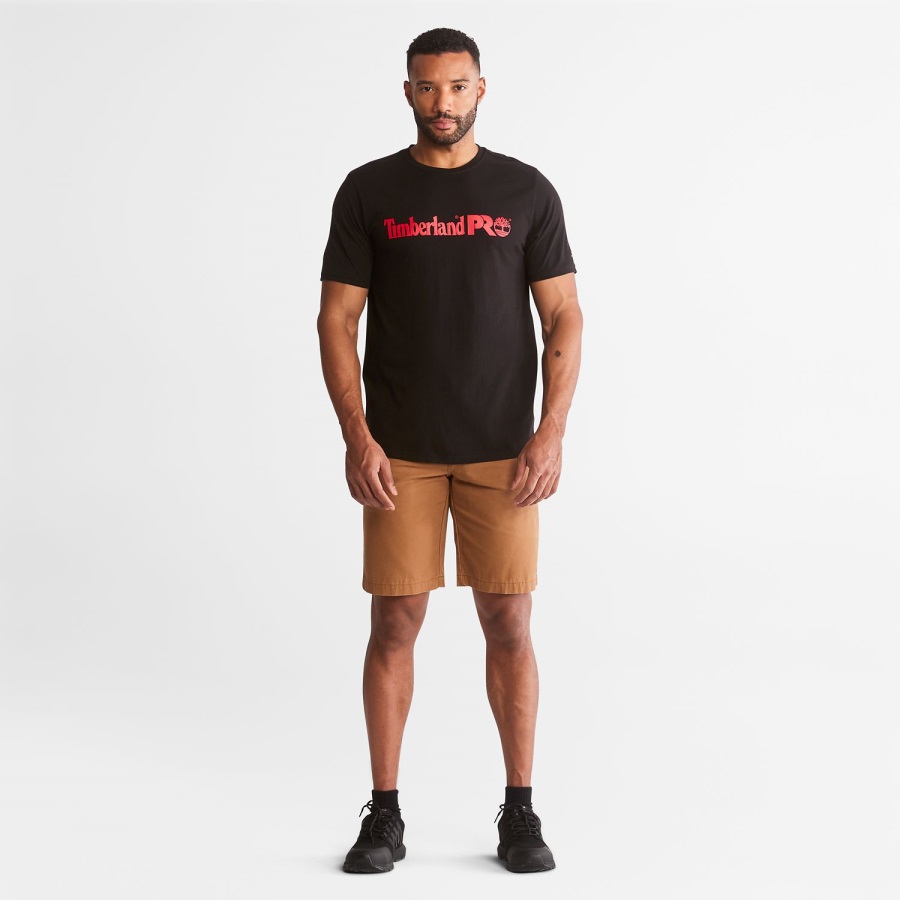 Men's Pro Base Plate Short-Sleeve Logo T-Shirt Black Timberland Ireland