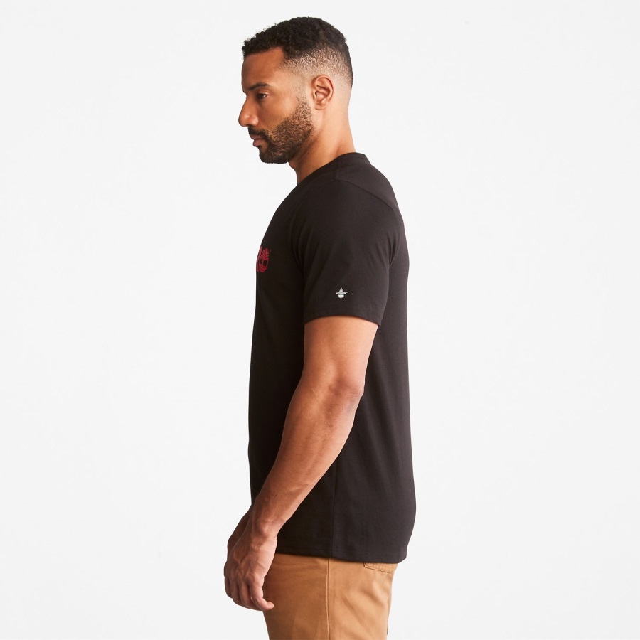 Men's Pro Base Plate Short-Sleeve Logo T-Shirt Black Timberland Ireland