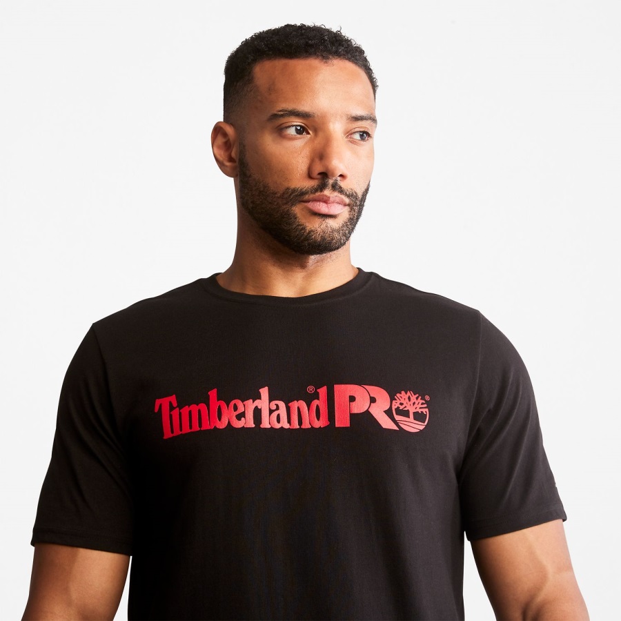Men's Pro Base Plate Short-Sleeve Logo T-Shirt Black Timberland Ireland