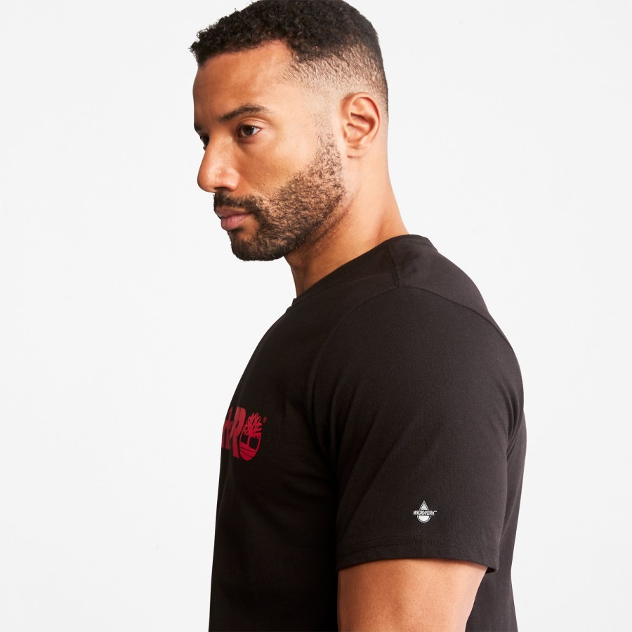 Men's Pro Base Plate Short-Sleeve Logo T-Shirt Black Timberland Ireland