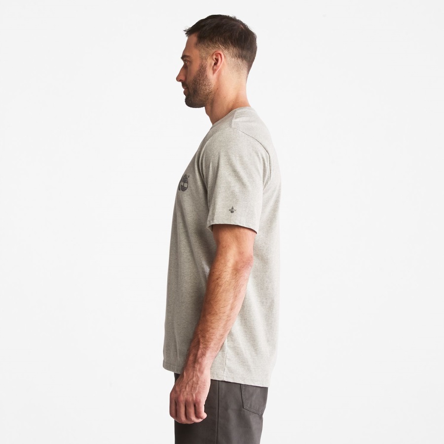 Men's Pro Base Plate Short-Sleeve Logo T-Shirt Light Grey Heather Timberland Ireland