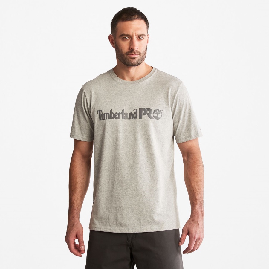 Men's Pro Base Plate Short-Sleeve Logo T-Shirt Timberland Ireland Light Grey Heather