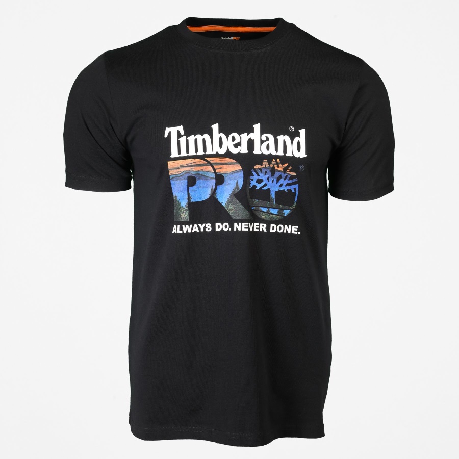 Men's Pro Cotton Core Logo T-Shirt Jet Black-Multi Color Timberland Ireland