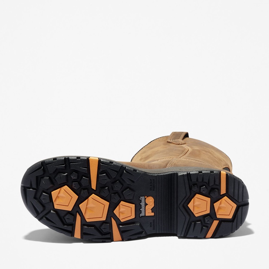 Men's Pro Helix Hd Pull On Composite Toe Waterproof Work Boot Timberland Ireland Brown Distressed Full-Grain