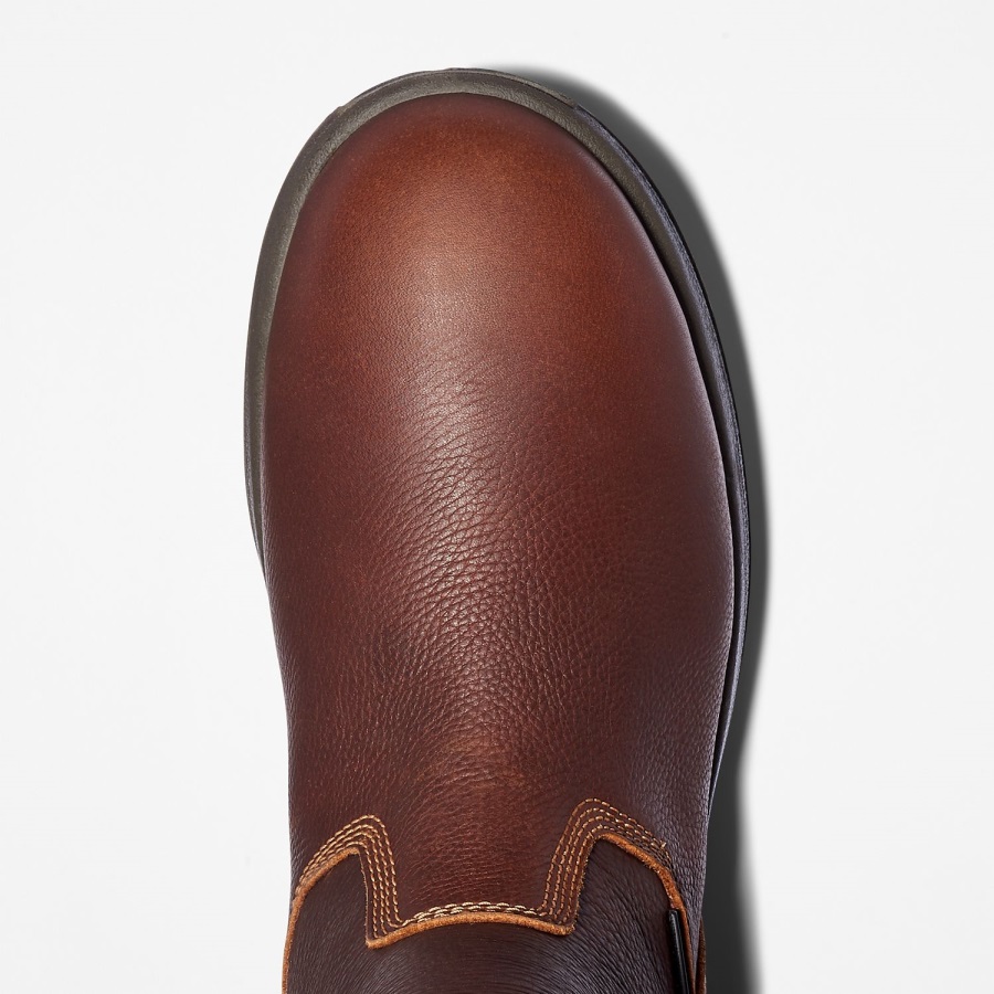 Men's Pro Helix Hd Pull On Waterproof Work Boot Red Brown Full-Grain Timberland Ireland